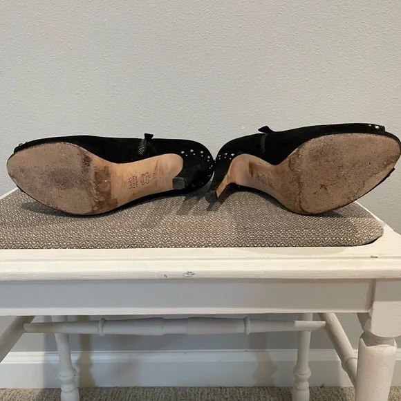 Saks Fifth Avenue Black Studded Booties - Picture 2 of 5